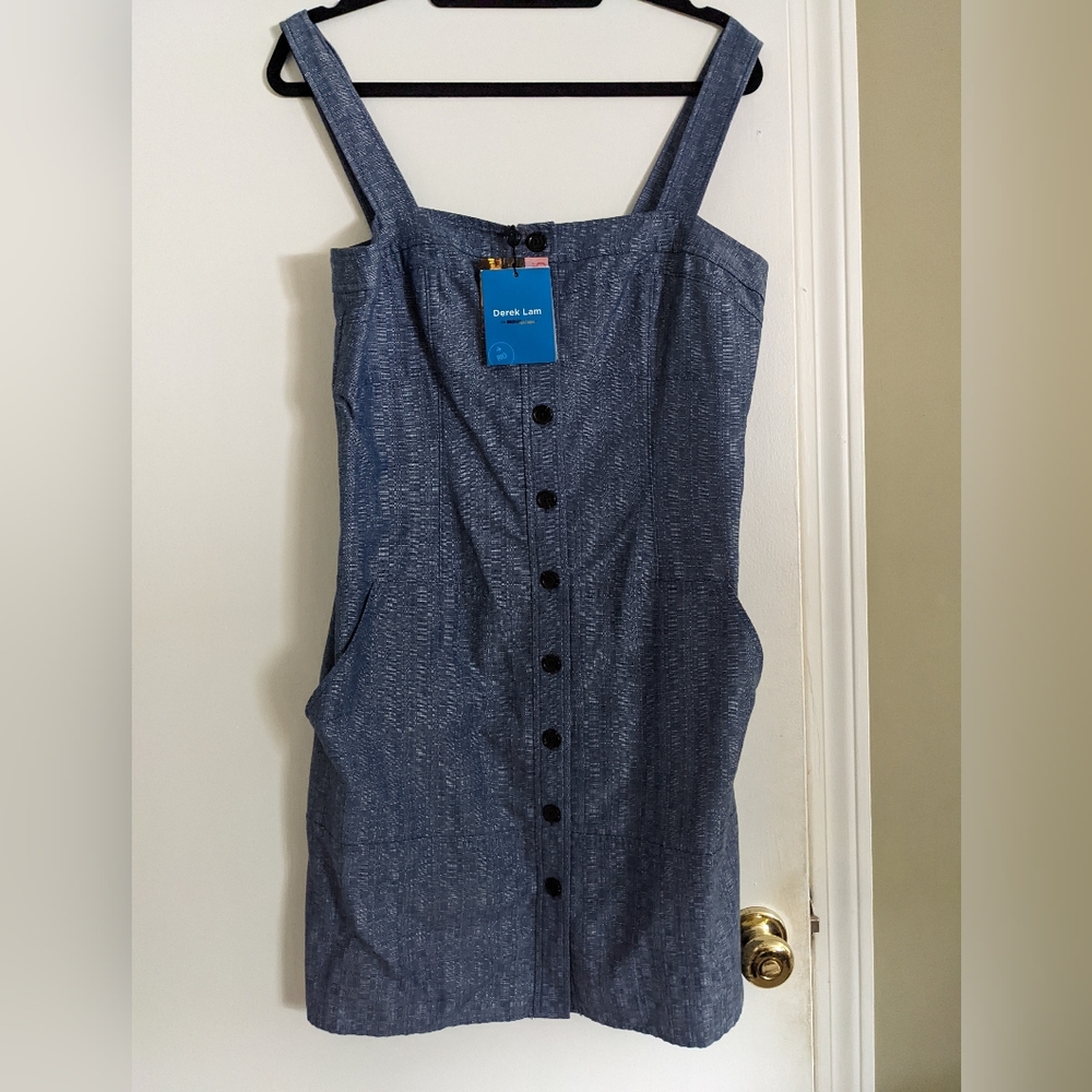 Derek Lam, Size 14, denim button down dress, NWT